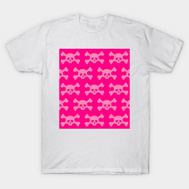 Pink Skull Pattern T-Shirt by XOOXOO